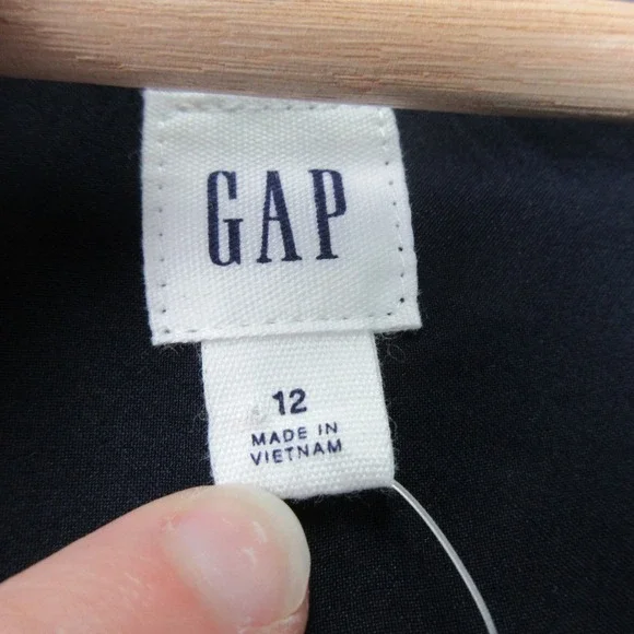 GAP Women's Navy Floral Print Button Front Midi Dress Size 12 - Picture 5 of 13